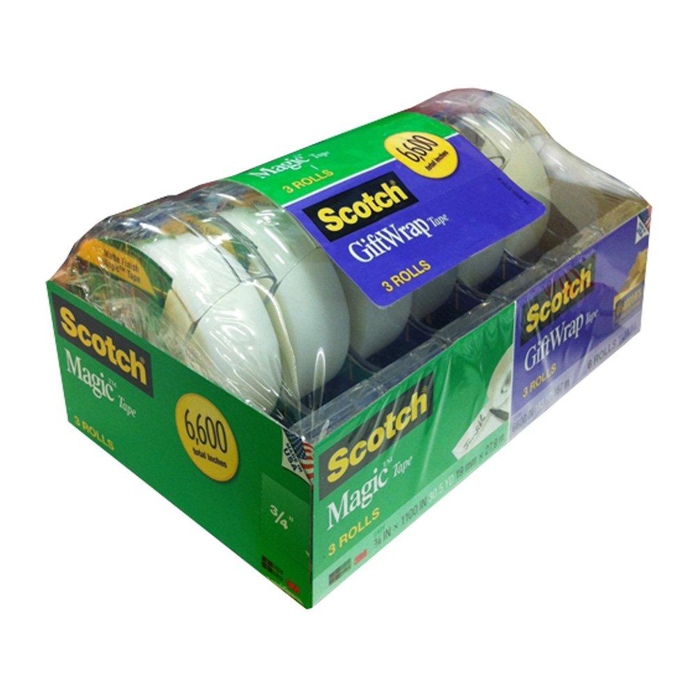 3m Scotch Magic Tape Gift Wrap Tape 6pk 6600 Total