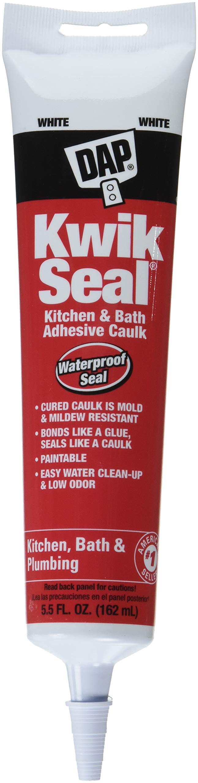 18001 12 Pack 5.5 oz. Kwik Seal Kitchen and Bath Adhesive Caulk, White