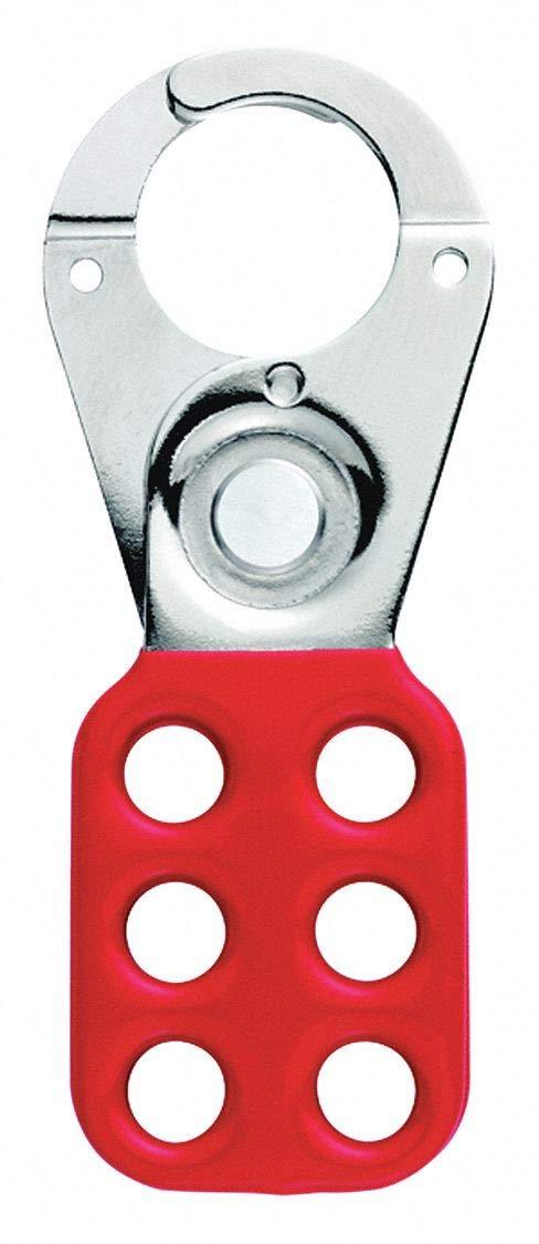 Safety Series 1" Jaw Steel Lockout Hasp Works with up to 6-3/8" padlocks; 1" Jaw