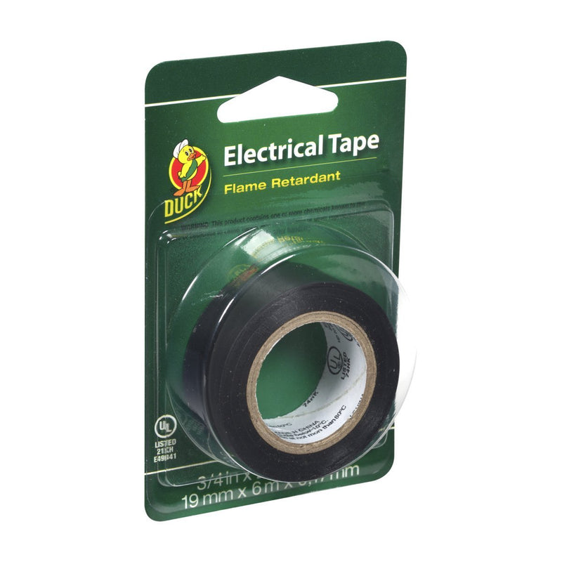 Duck Brand 373447 Professional Electrical Tape, 0.75-Inch by 20-Feet, Single Roll, Black 3/4 Inch x 20 Feet (Single Roll)