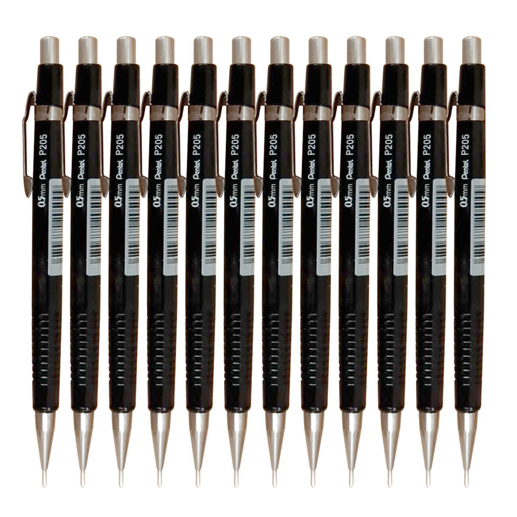 Pentel 0.5 mm Lead Automatic Pencil - Black (Pack of 12)