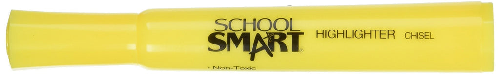 School Smart 1354256 Tank Style Highlighter, Chisel Tip, Yellow, Pack of 20,Brown