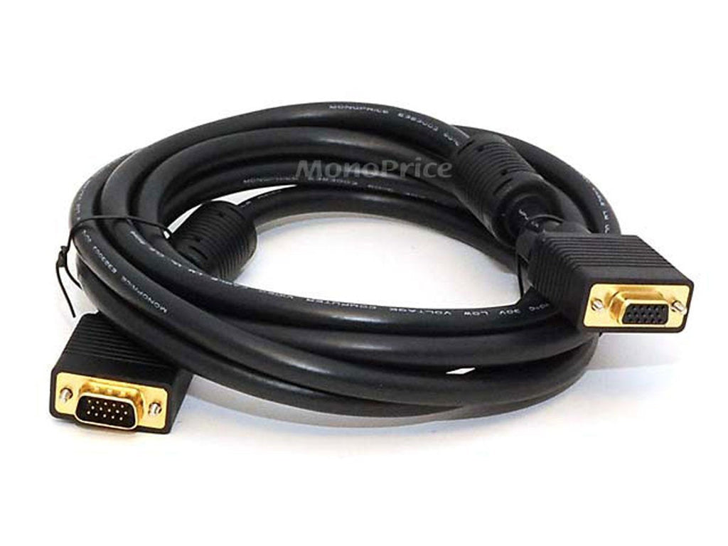 Monoprice 10ft SVGA Super VGA M/F Monitor Cable w/ ferrites 10 Feet