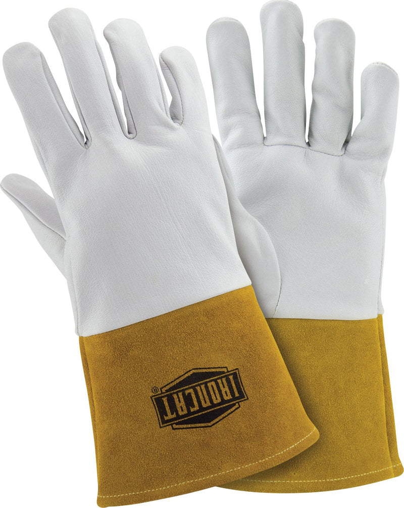 IRONCAT 6141 Kidskin TIG Welding Gloves - Small, Kevlar Thread Welding Gloves with 4 in. Gold Cuff, Straight Thumb Small (Pack of 1)