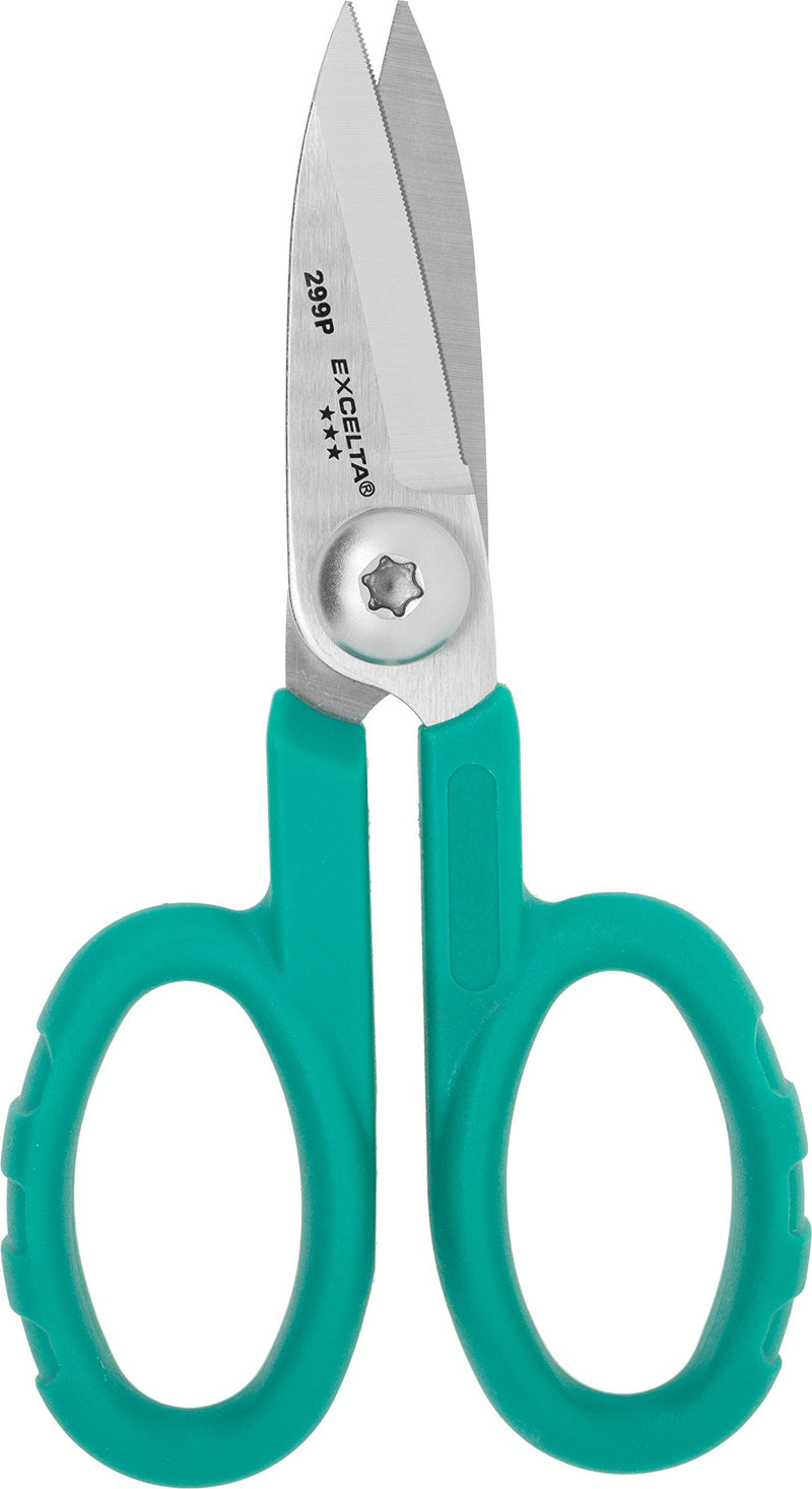 Excelta Straight Scissors, Stainless Steel Scissors, Three Star, Blade Length 1.75" (43.75mm), 0.4" Height, 0.24" Wide, 5” Length 5.50" - Scissors, 1.75" Straight Blade Length Stainless Steel, Plastic Handle, 299P