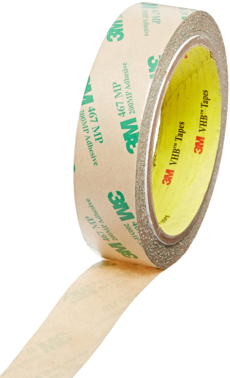 3M 467MP Clear Adhesive Transfer Tape, 1" Width x 20yd Length (1 roll) 20 Yards 1 inches