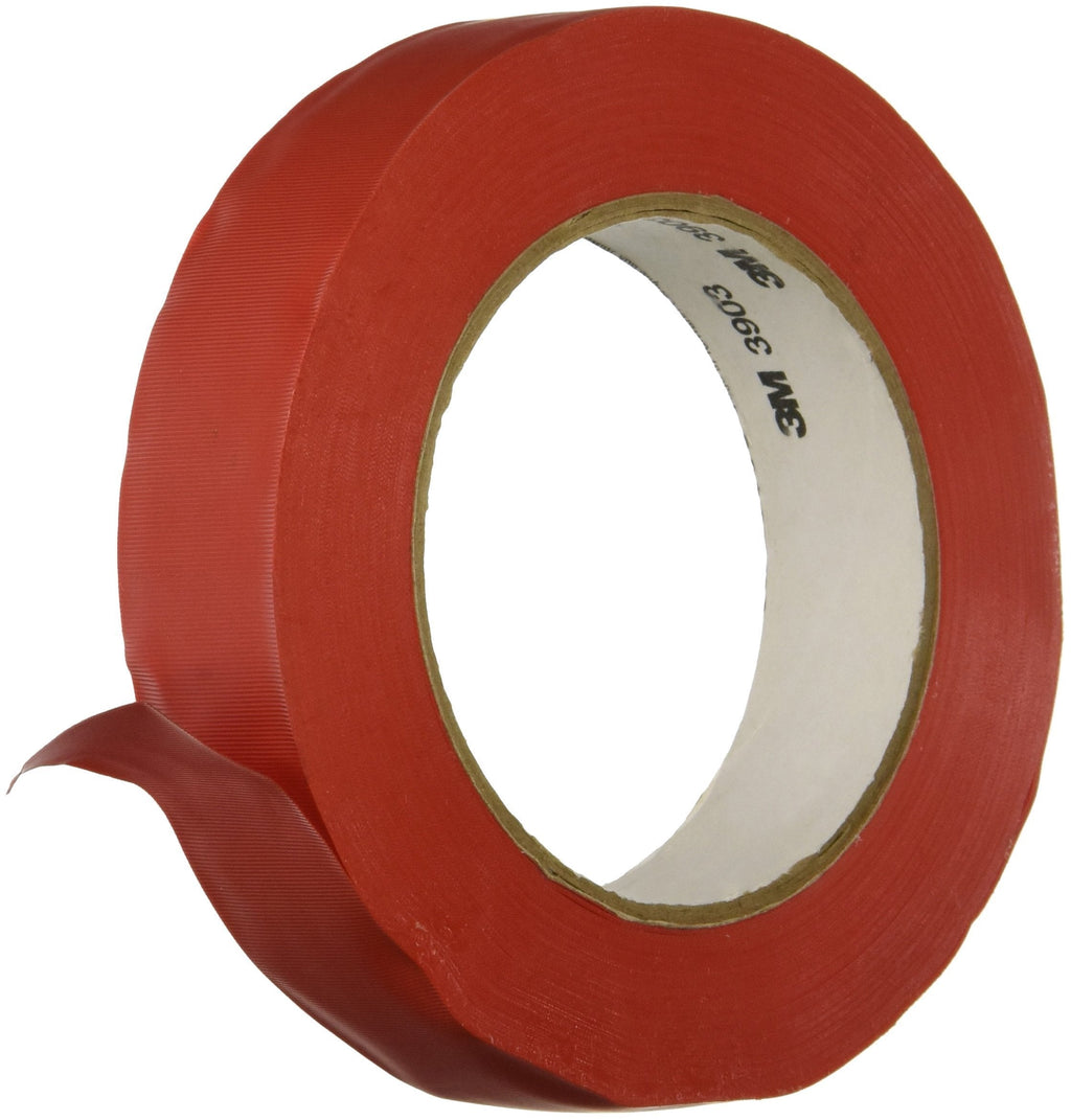 3M 3903 Vinyl Duct Tape Roll - 1 in. x 150 ft. Red, Moisture, Chemical Resistant, Rubber Adhesive Tape with Embossed Vinyl Backing.