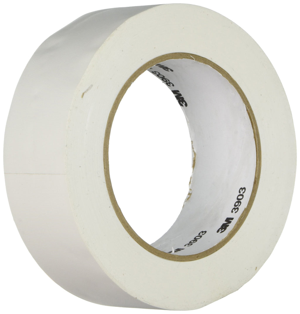 3M 3903 Vinyl Duct Tape Roll - 1.5 in. x 150 ft. White, Moisture, Chemical Resistant, Rubber Adhesive Tape with Embossed Vinyl Backing.