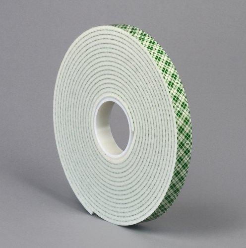 3M 4008 Natural Polyurethane Double Coated Foam Tape, 0.5" width x 36yd length (1 roll)