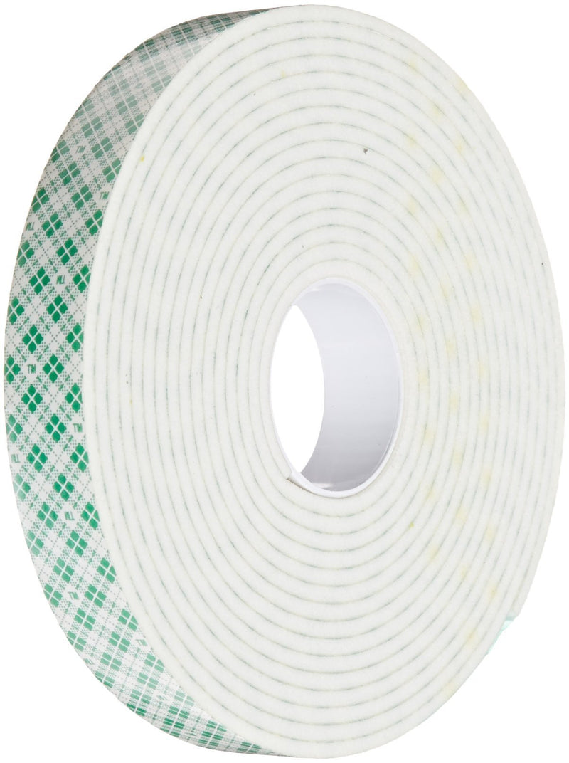 3M 4008 Natural Polyurethane Double Coated Foam Tape, 0.75" Width x 5yd Length (1 roll)