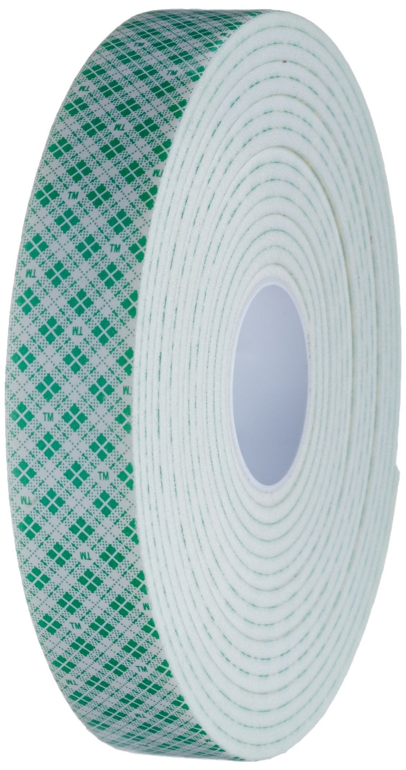 3M 4008 Natural Polyurethane Double Coated Foam Tape, 1" Width x 5yd Length (1 roll)