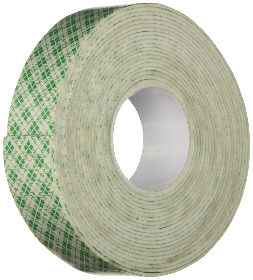 3M 4026 Natural Polyurethane Double Coated Foam Tape, 1" width x 5yd length (1 roll)