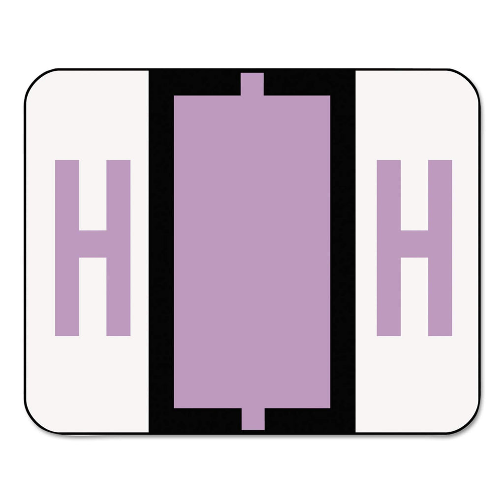 Smead 67078 A-Z Color-Coded Bar-Style End Tab Labels Letter H Lavender 500/Roll