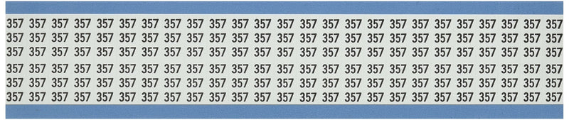 Brady WM-357-PK Repositionable Vinyl Cloth (B-500), Black on White, Solid Numbers Wire Marker Card (25 Cards)