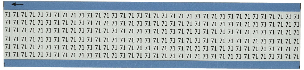 Brady WM-71-PK Repositionable Vinyl Cloth (B-500), Black on White, Solid Numbers Wire Marker Card (25 Cards)