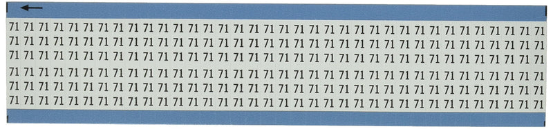 Brady WM-71-PK Repositionable Vinyl Cloth (B-500), Black on White, Solid Numbers Wire Marker Card (25 Cards)