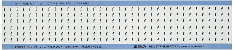 Brady WM-F-SML-PK Repositionable Vinyl Cloth (B-500), Black on White, Solid Letters Wire Marker Card (25 Cards)