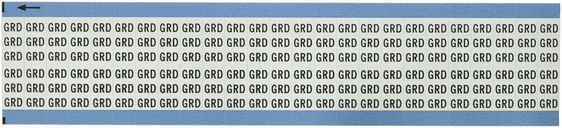 Brady WM-GRD-PK Repositionable Vinyl Cloth (B-500), Black on White, Symbol Wire Marker Card (25 Cards)