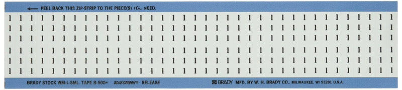 Brady WM-L-SML-PK Repositionable Vinyl Cloth (B-500), Black on White, Solid Letters Wire Marker Card (25 Cards)
