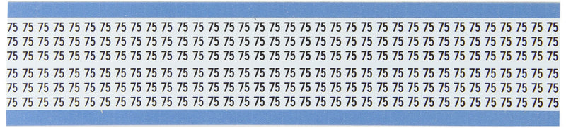 Brady TWM-75-PK Low-Profile Glossy Vinyl-Coated Polyester (B-702), Black on White, Solid Numbers Wire Marker Card (25 Cards)