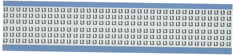 Brady TWM-L3-PK Low-Profile Glossy Vinyl-Coated Polyester (B-702), Black on White, Solid Letters & Numbers Wire Marker Card (25 Cards)