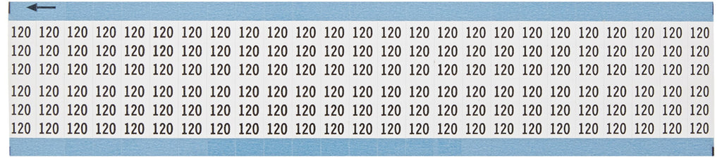 Brady WM-120-PK Repositionable Vinyl Cloth (B-500), Black on White, Solid Numbers Wire Marker Card (25 Cards)