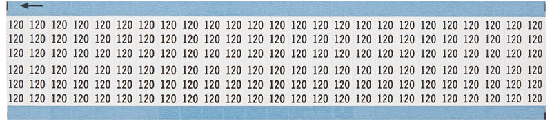 Brady WM-120-PK Repositionable Vinyl Cloth (B-500), Black on White, Solid Numbers Wire Marker Card (25 Cards)