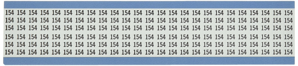 Brady WM-154-PK Repositionable Vinyl Cloth (B-500), Black on White, Solid Numbers Wire Marker Card (25 Cards)