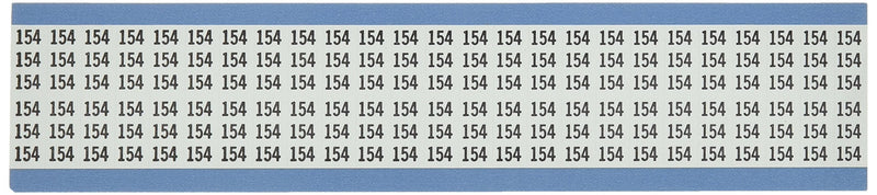Brady WM-154-PK Repositionable Vinyl Cloth (B-500), Black on White, Solid Numbers Wire Marker Card (25 Cards)