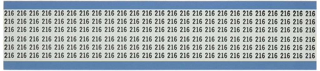 Brady WM-216-PK Repositionable Vinyl Cloth (B-500), Black on White, Solid Numbers Wire Marker Card (25 Cards)