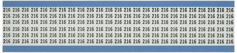 Brady WM-216-PK Repositionable Vinyl Cloth (B-500), Black on White, Solid Numbers Wire Marker Card (25 Cards)