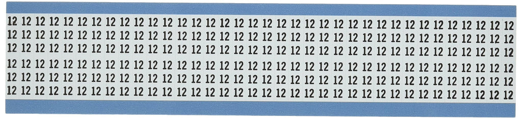 Brady TWM-12-PK Low-Profile Glossy Vinyl-Coated Polyester (B-702), Black on White, Solid Numbers Wire Marker Card (25 Cards)