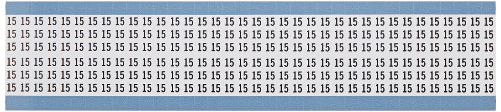 Brady TWM-15-PK Low-Profile Glossy Vinyl-Coated Polyester (B-702), Black on White, Solid Numbers Wire Marker Card (25 Cards)