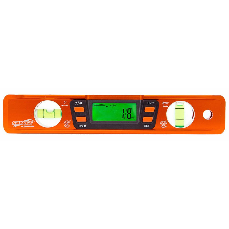 Swanson Tool Co SVT200 9 Inch Savage Digital Magnetic Aluminum Billet Torpedo Level 9" Digital Magnetic