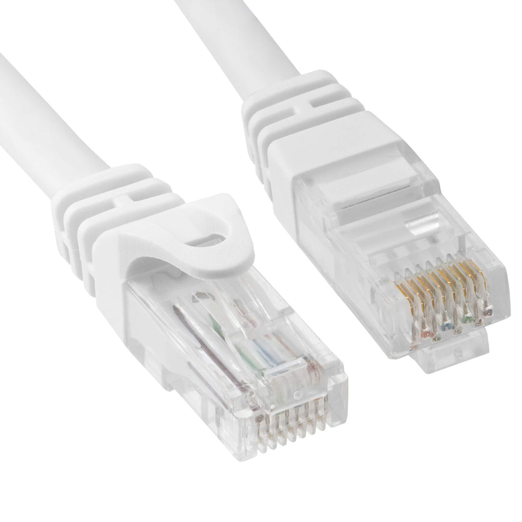 Cmple RJ45 Cat-6 Ethernet Patch Internet Cable, High Speed Cat6 Network Cable 10 Gigabit, Cat 6 Ethernet LAN Cord with Gold Plated RJ45 Connectors - 25 Feet White 25FT