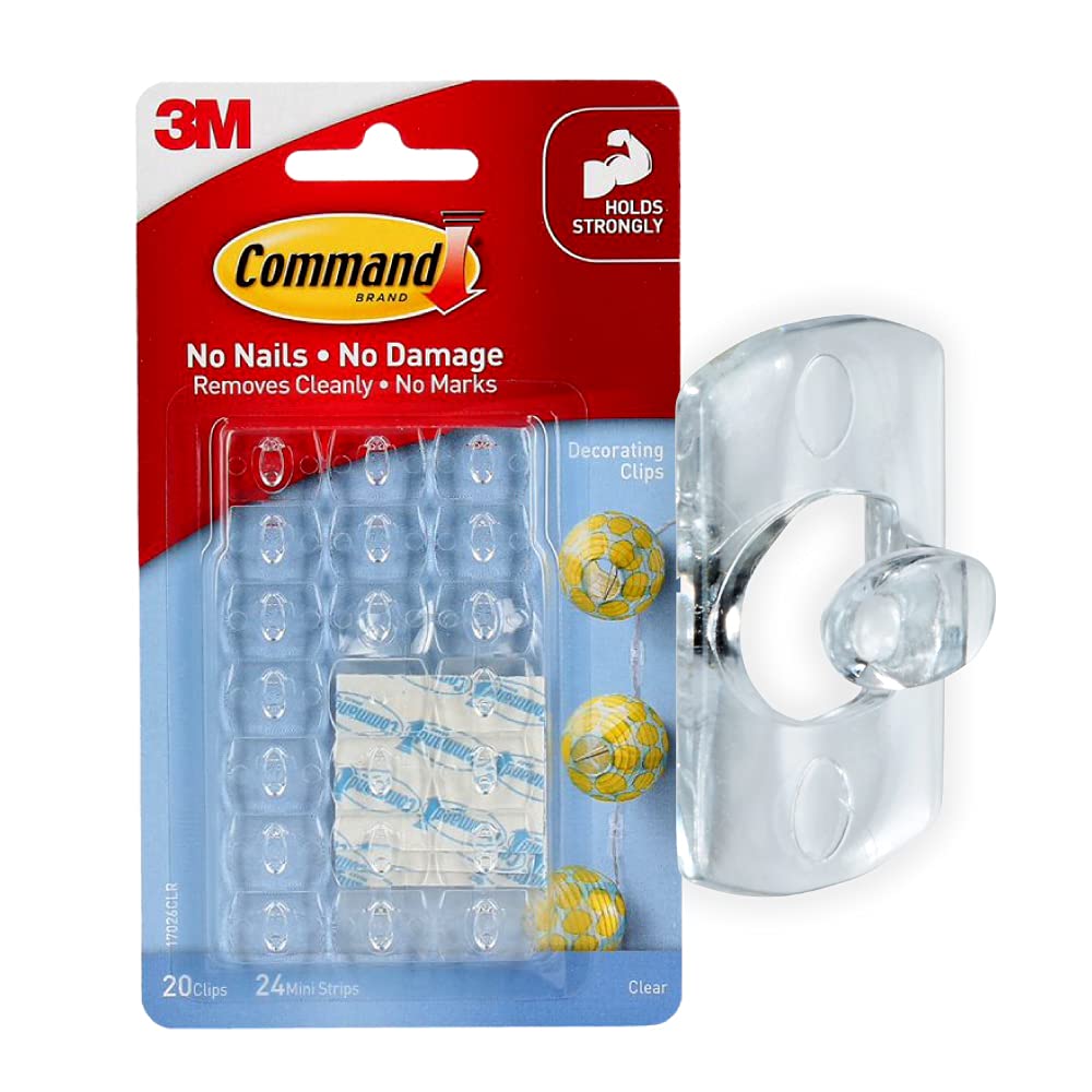 Command 17026CLR-ES Decorating Clips, Clear, 20-Clips