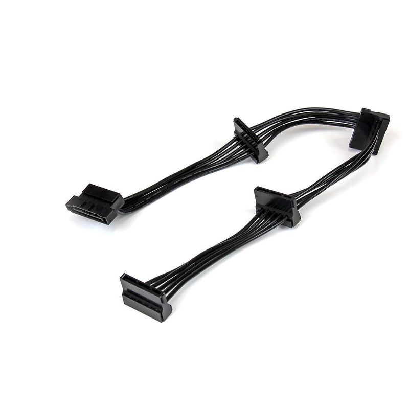 StarTech - PYO4SATA .com 15.7-Inch (400mm) SATA Power Splitter Adapter Cable - M/F - 4x Serial ATA Power Cable Splitter (PYO4SATA) Black 1 SATA to 4x SATA