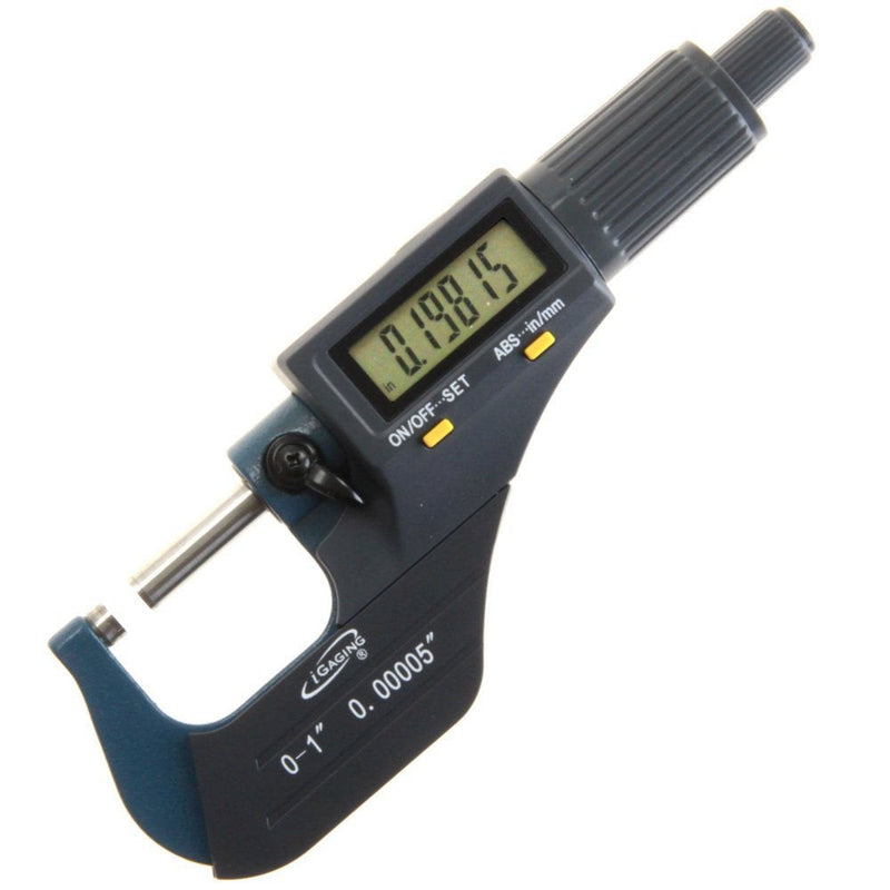 iGaging 0-1" Digital Electronic Micrometer w/Large Display Inch/Metric 0-1"/0-25mm