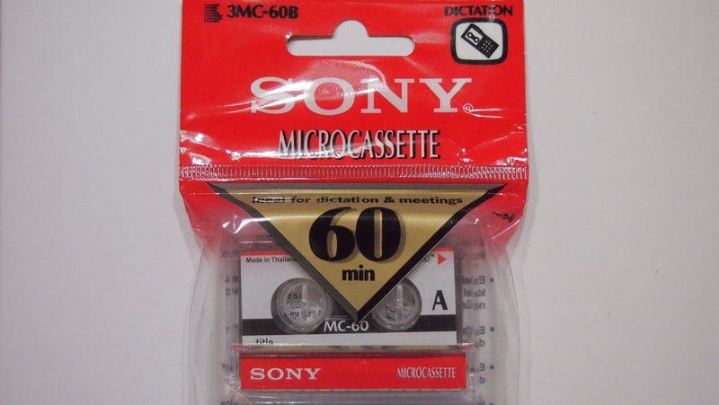 Sony 60 Minute Blank Microcassette Tapes MC-60, Set of 3