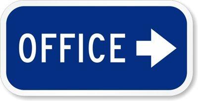 SmartSign-K-5376-EG "Office" Sign with Right Arrow | 6" x 12" 3M Engineer Grade Reflective Aluminum 6" x 12" 3M EG Reflective Aluminum