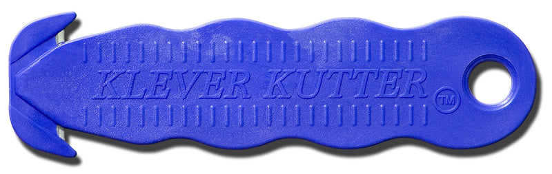 Klever Innovations KCJ-1B Safety Cutter, Advanced Plastic Polymers, 4-5/8”, Blue (Pack of 10) Onе Paсk