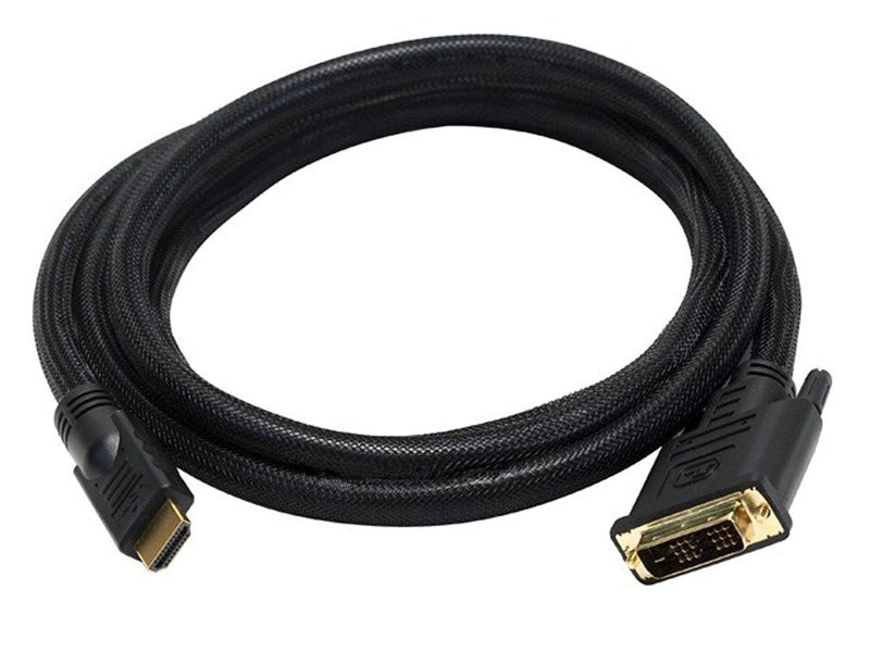 Monoprice Video Cable - 6 Feet - Black | 24AWG CL2 High Speed HDMI to DVI Adapter with Net Jacket 6ft