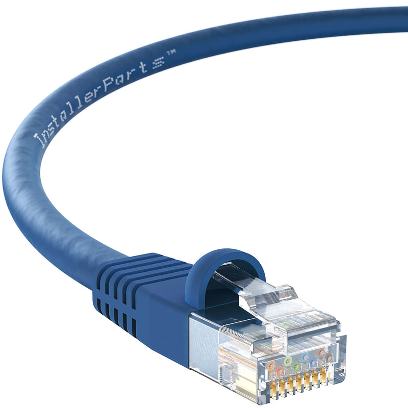 InstallerParts Ethernet Cable CAT5E Cable UTP Booted 15 FT - Blue - Professional Series - 1Gigabit/Sec Network/Internet Cable, 350MHZ 15 Feet
