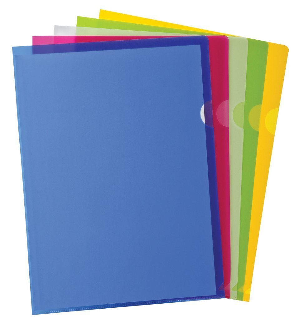 Poly Project Pocket, Letter Size, Assorted Colors, 10/Pack (53296)