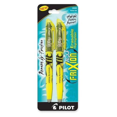 Pilot Erasable Highlighter, Chisel Point, 2 per Pack, Yellow