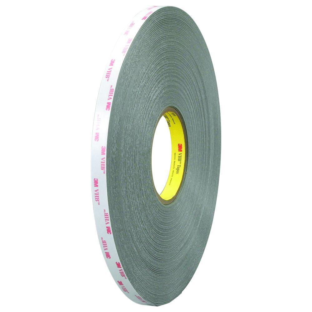 3M VHB 4x8 Tape, 1/2" x 5 yd, Gray (VHB493612R)