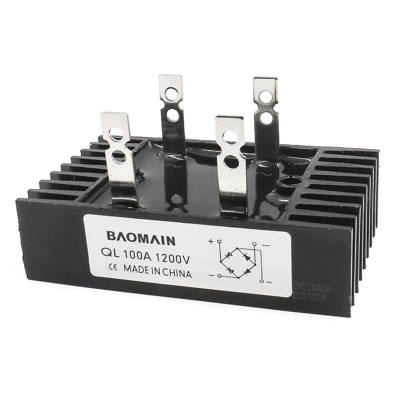 Baomain 100A Amp 1200V Volt Diode Bridge Rectifier Metal QL100A