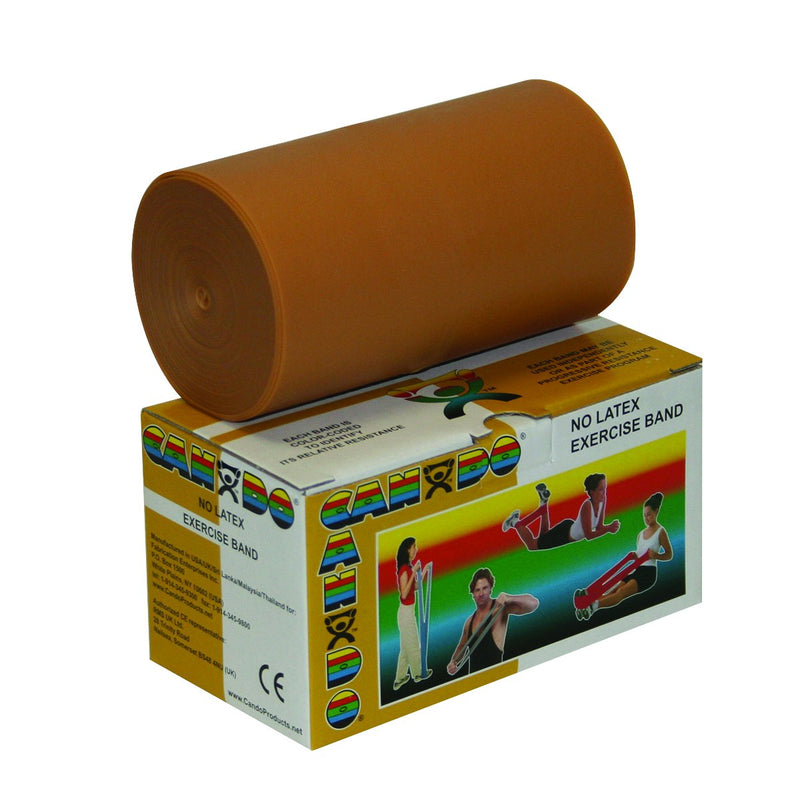 Cando 10-5617 Gold Latex-Free Exercise Band, XXX-Heavy Resistance, 6 yd Length Gold: XXX-Heavy 6 yard roll
