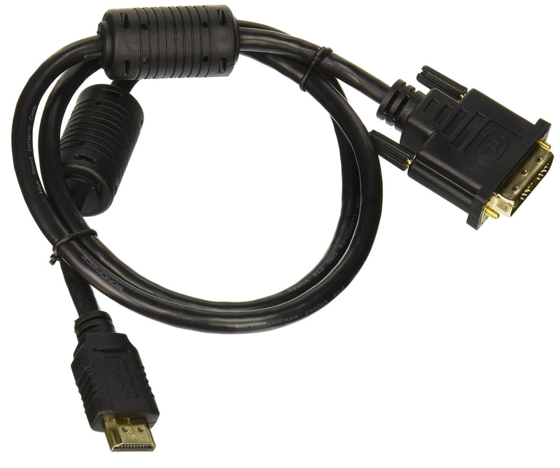 Monoprice 3ft 28AWG High Speed HDMI to Adapter DVI Cable with Ferrite Cores - Black 3 Feet