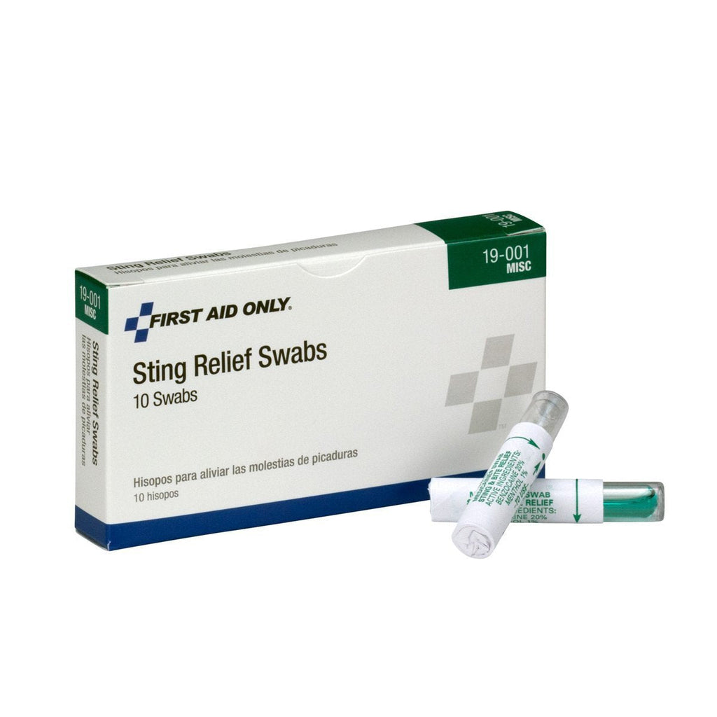 First Aid Only 19-001 Sting Relief Swab (Box of 10)